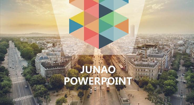 IOS欧美扁平多彩PPT模板