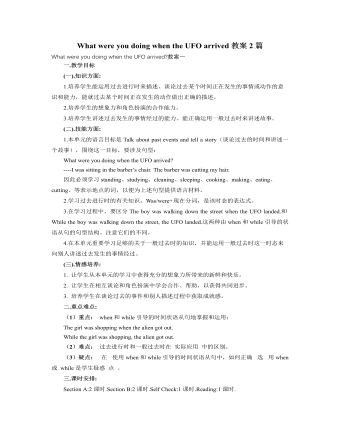 人教版新目标初中英语八年级下册What were you doing when the UFO arrived教案2篇