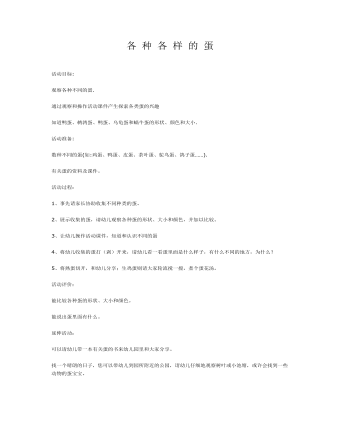 中班科学课件教案:各种各样的蛋