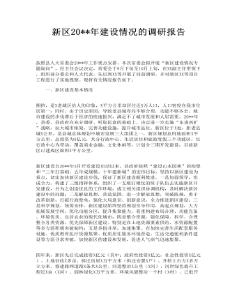 新区2022年建设情况的调研报告