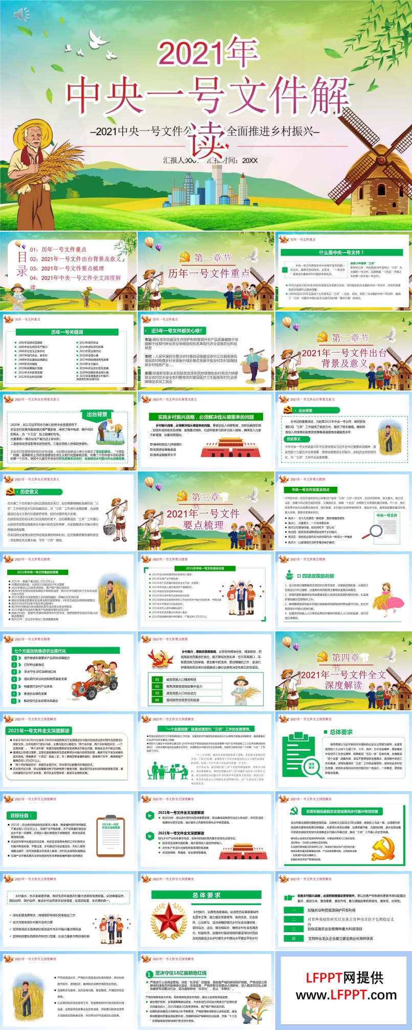 解讀2021中央一號文件PPT模板