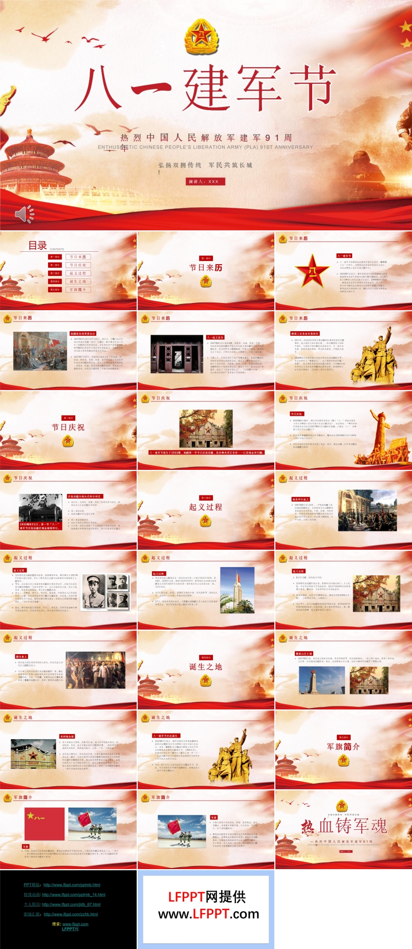 八一建軍節(jié)PPT通用模板
