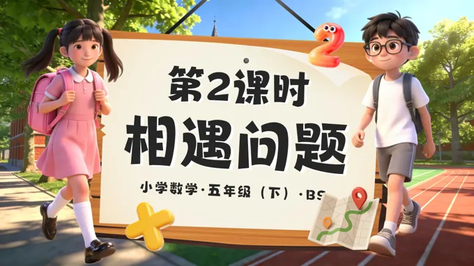 第七单元 第2课时 相遇问题（教学课件）五年级数学下册北师大ppt课件（教案+分层作业+学习任务单）