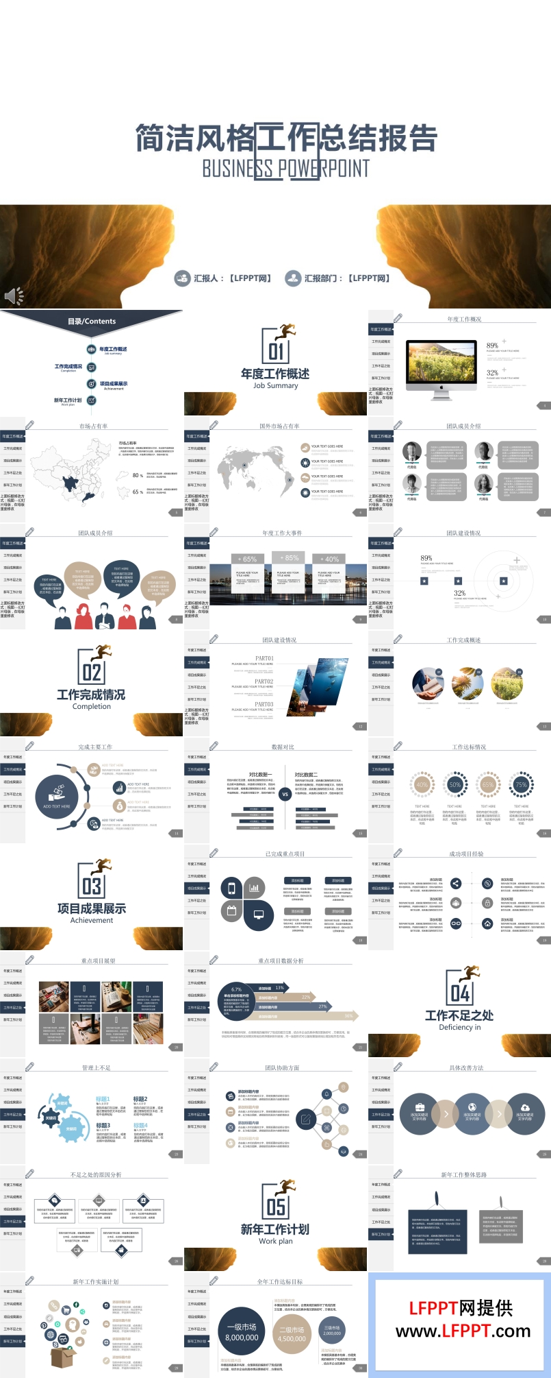 簡(jiǎn)潔風(fēng)工作總結(jié)匯報(bào)PPT模板