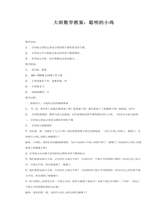 大班数学教案:聪明的小鸡