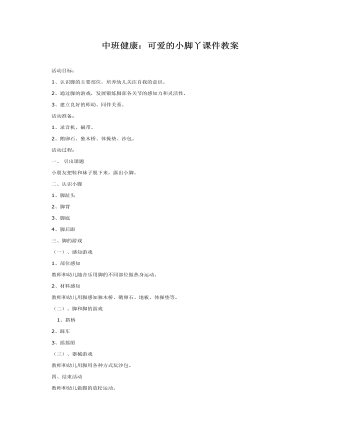 中班健康:可爱的小脚丫课件教案