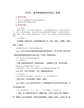 部编版语文八年级上册《写作:说明事物要抓住特征》教案