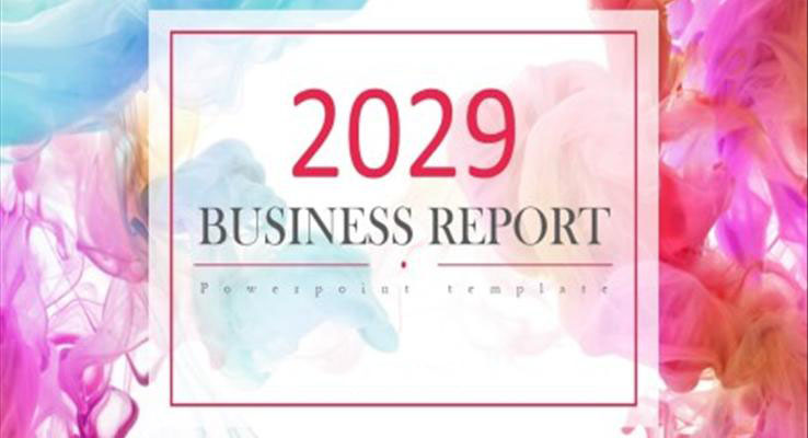 炫彩风工作总结汇报PPT模板