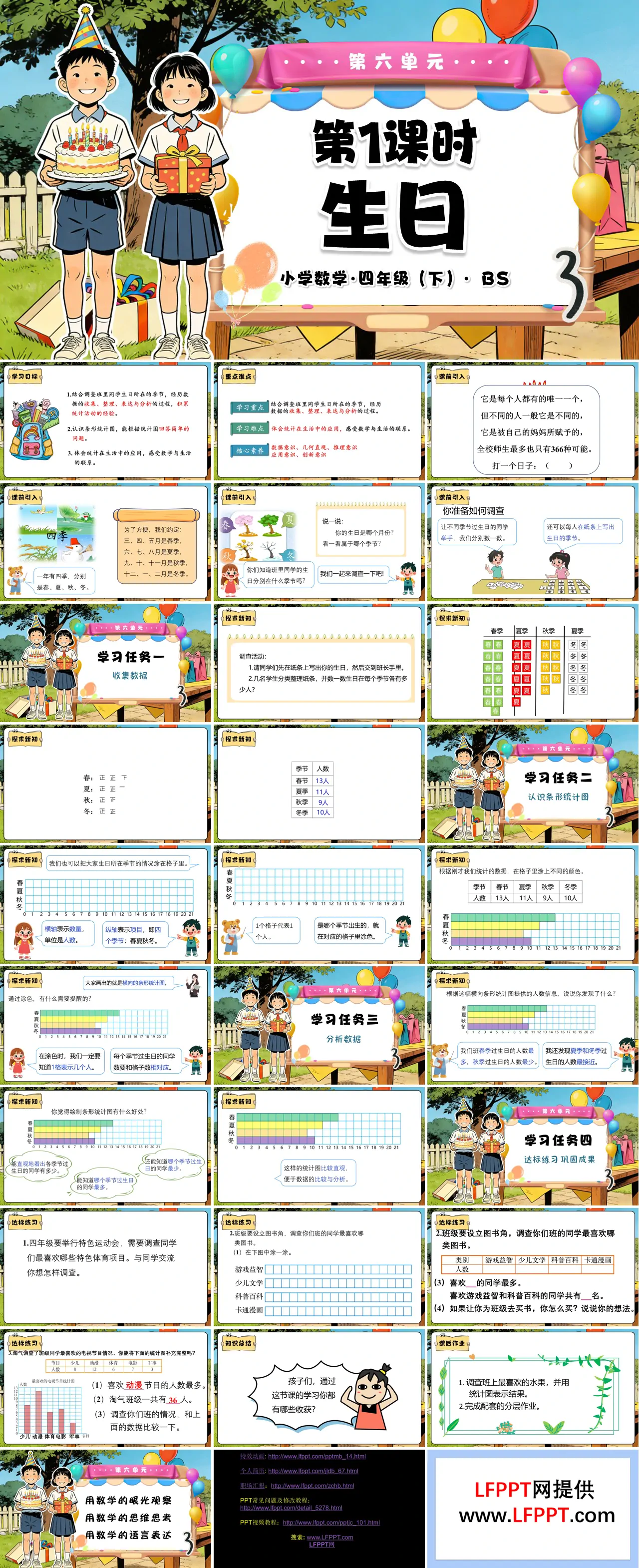 第六單元 第1課時 生日（教學課件）四年級數(shù)學下冊北師大PPT課件（教案+分層作業(yè)+學習任務單）