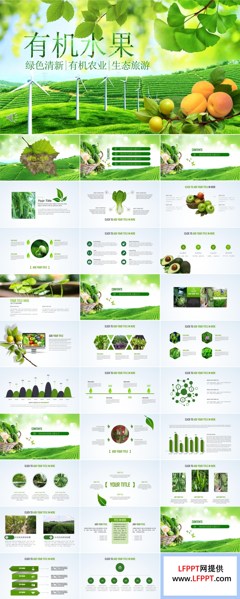 有机水果宣传推广PPT模板