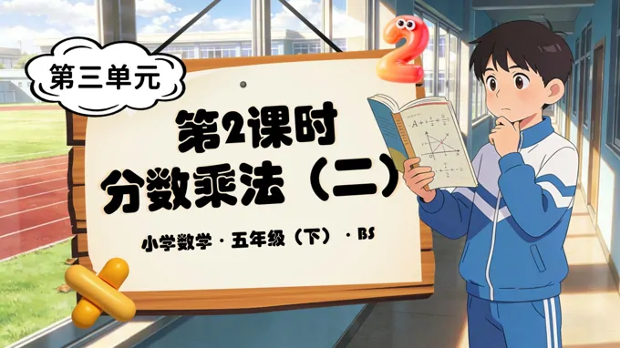 第三單元 第2課時(shí) 分?jǐn)?shù)乘法（二）（教學(xué)課件）五年級數(shù)學(xué)下冊北師大ppt課件（教案+分層作業(yè)+學(xué)習(xí)任務(wù)單）