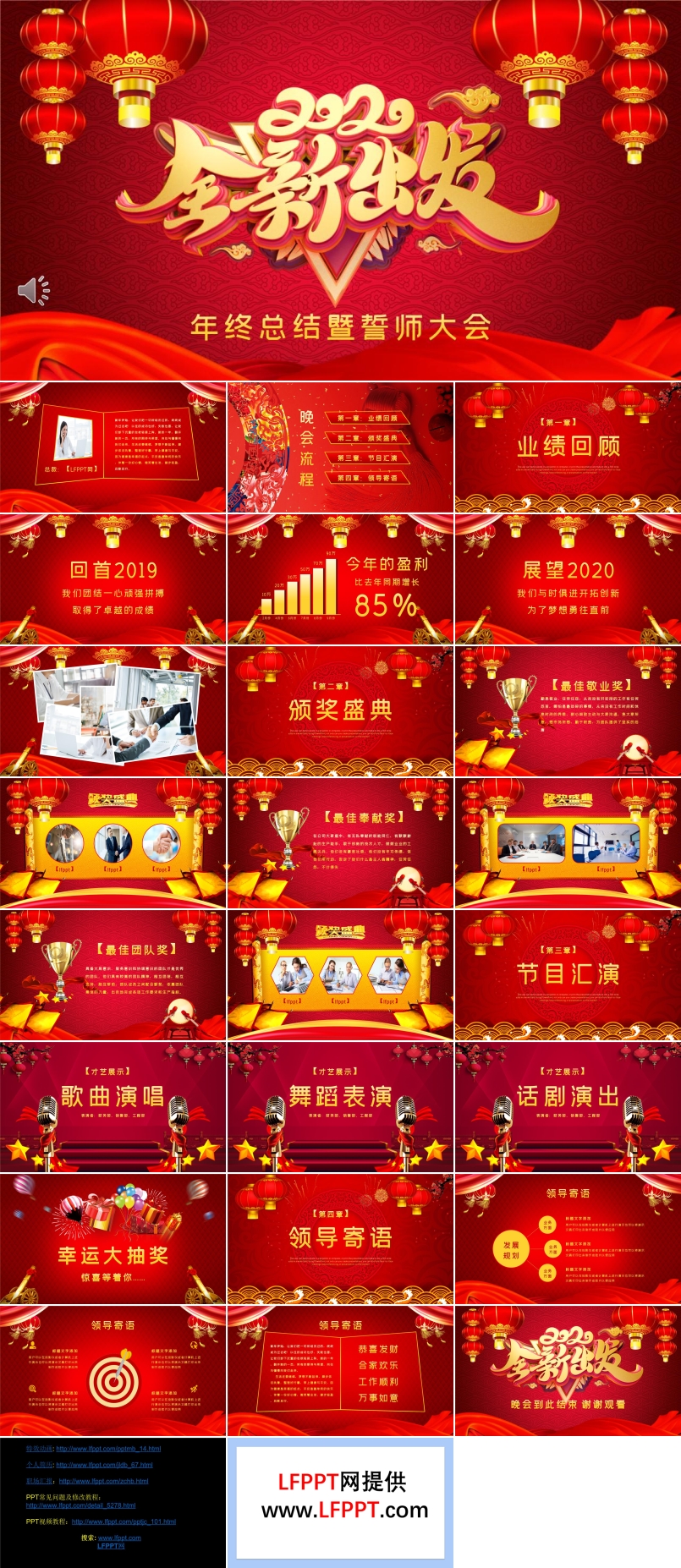 2020年鼠年晚會頒獎典禮PPT模板