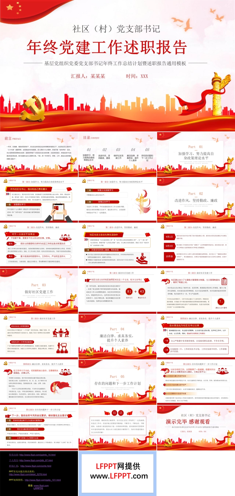 年终党建工作述职报告PPT