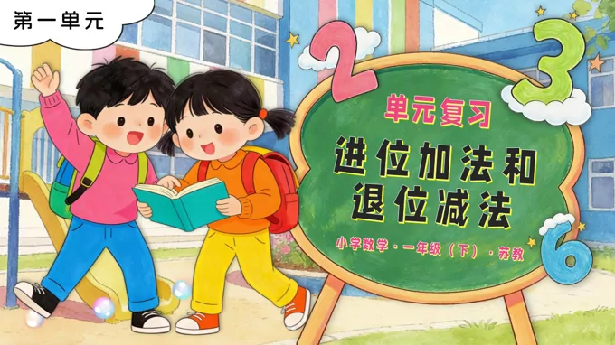 第一单元 进位加法和退位减法单元复习苏教小学数学一年级下册PPT课件(含知识清单+单元测试卷)