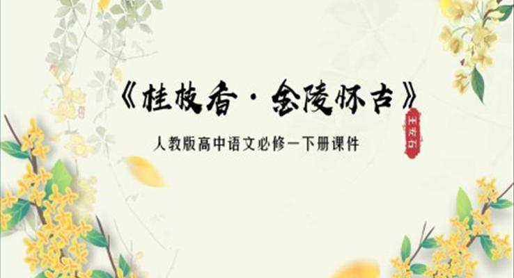 《桂枝香·金陵怀古》教学课件PPT