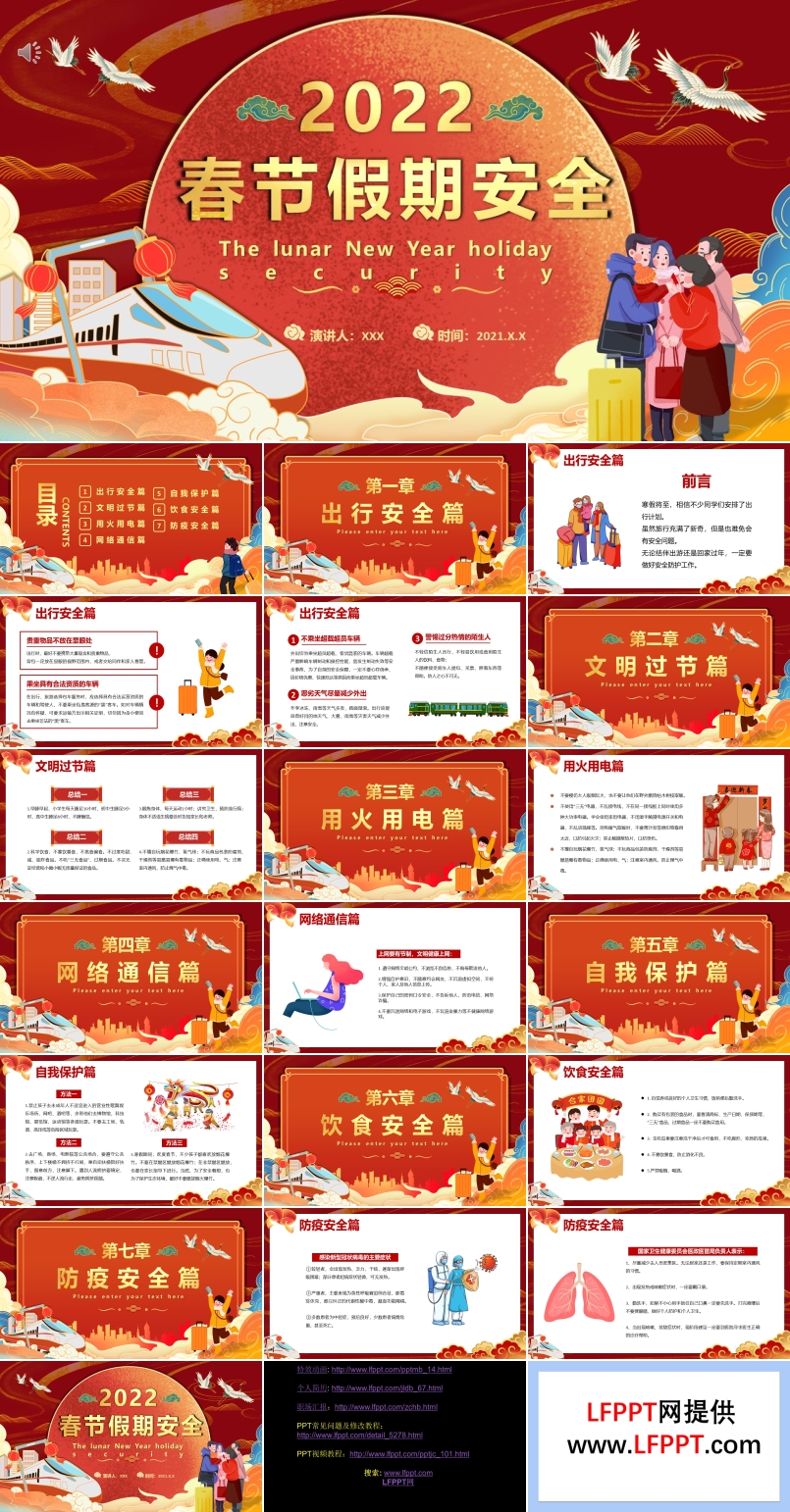 2022春节假期安全PPT课件