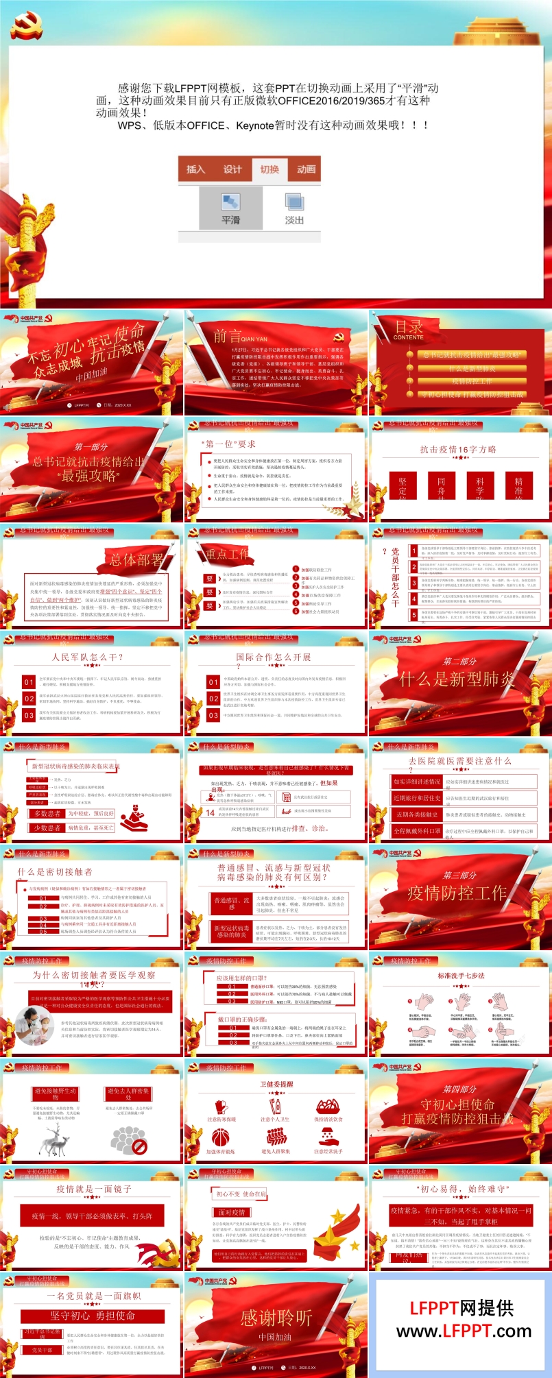 抗击疫情工作总结汇报PPT模板