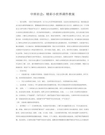 中班社会:精彩小世界课件教案