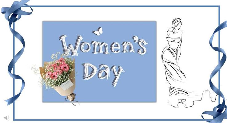 蓝色小清新风格女王节活动策划计划规划PPT模板