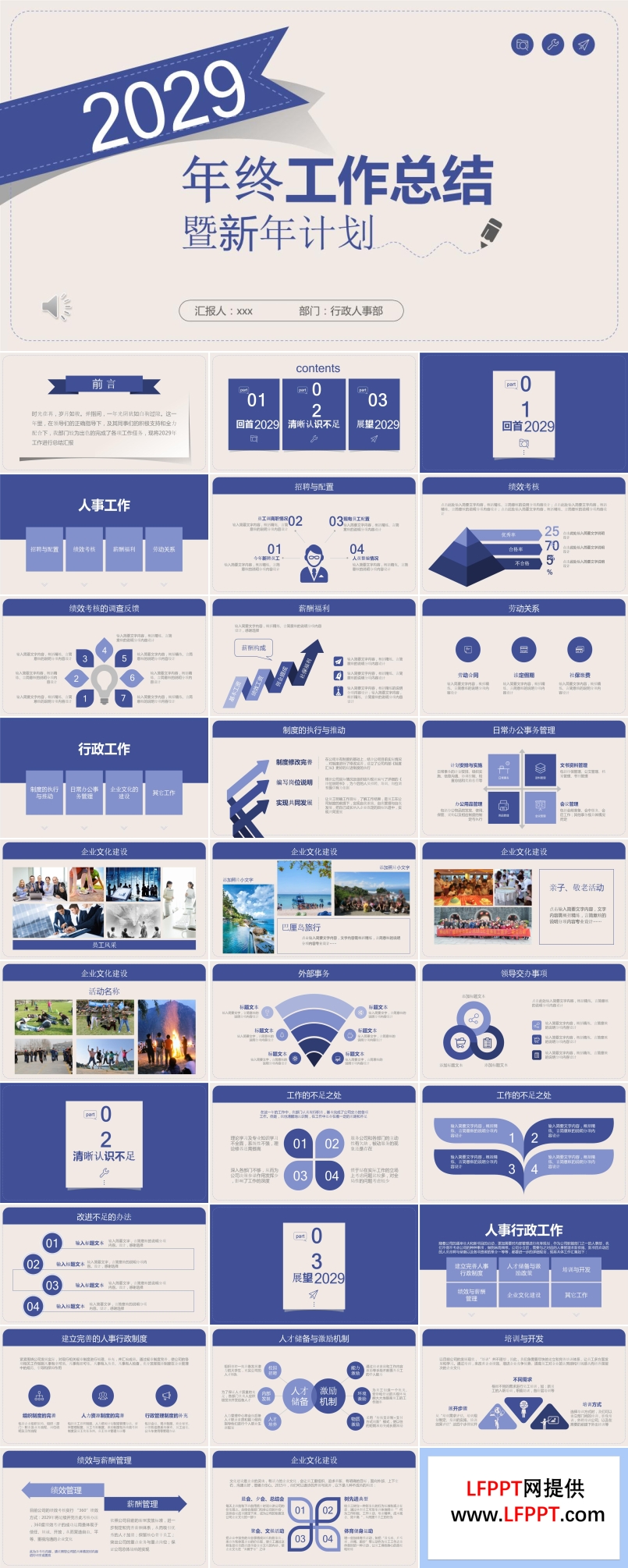 小清新年終工作總結匯報ppt模板