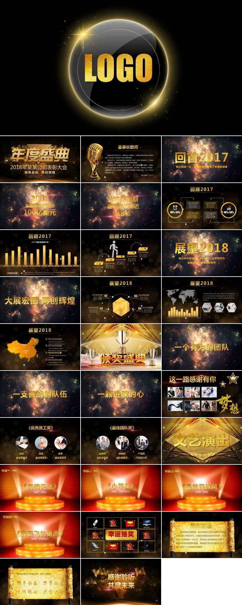 高端大氣年終盛典企業(yè)年會表彰大會PPT模板