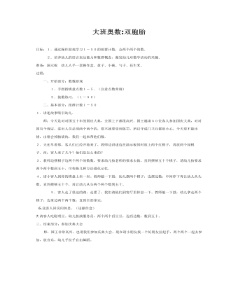 大班数学教案:大班奥数双胞胎
