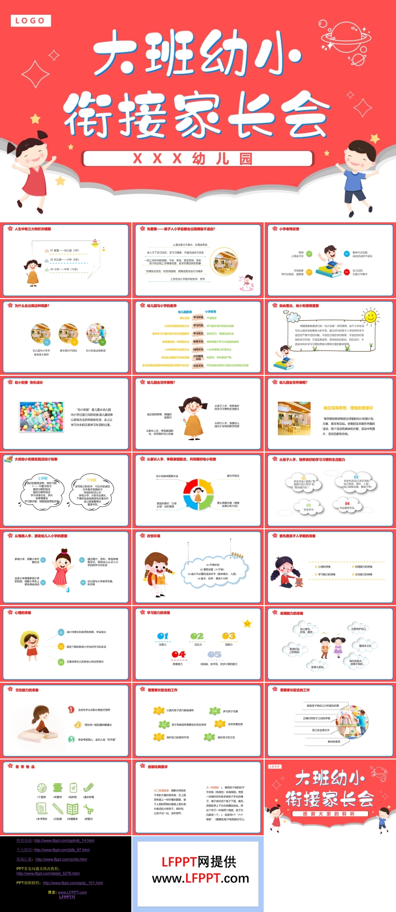 幼兒園大班幼小銜接家長會PPT