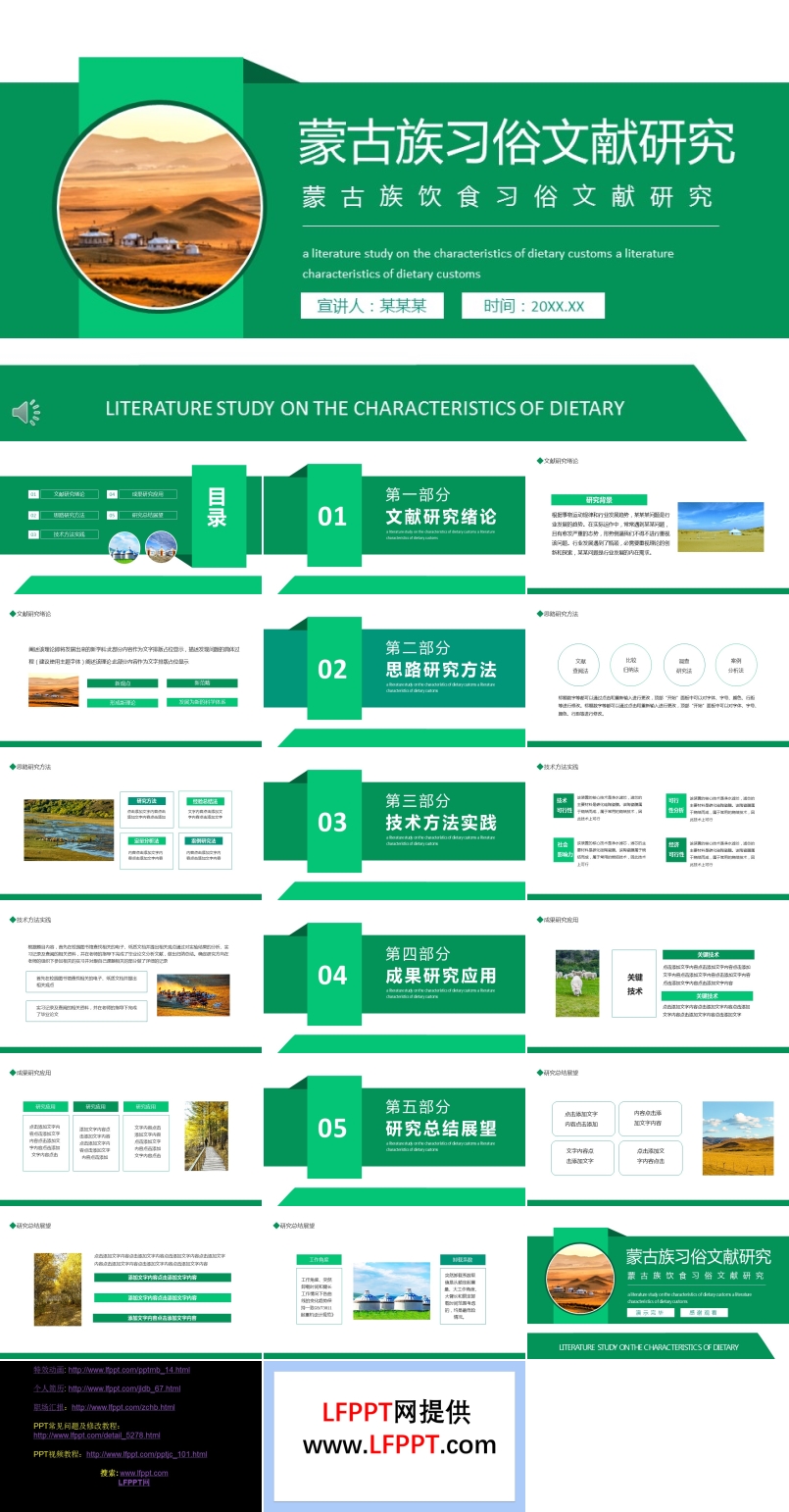 蒙古族飲食習(xí)俗文獻(xiàn)研究PPT