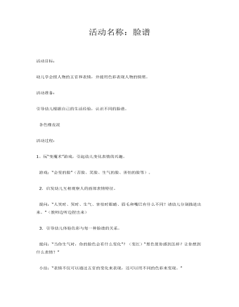 中班美术:脸谱课件教案