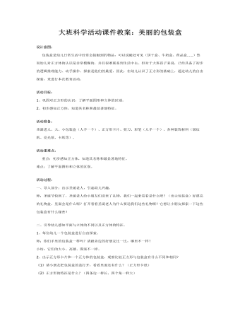 大班科学活动课件教案:美丽的包装盒