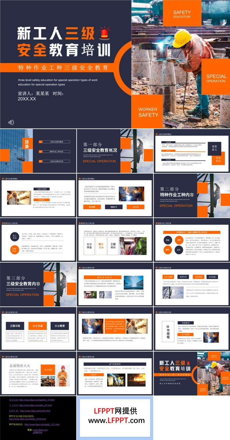 三级安全教育PPT模板