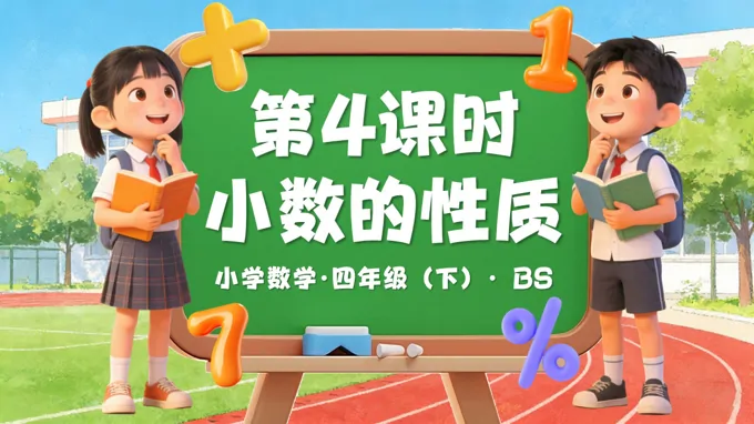 第一单元 第4时 小数的性质(教学课件)四年级数学下册北师大PPT课件(教案+分层作业+学习任务单)