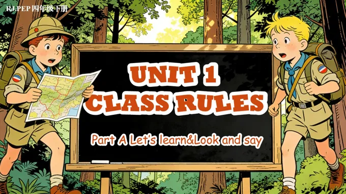 英語(yǔ)人教PEP四年級(jí)下冊(cè)Unit 1 第2課時(shí) Part A Let’s learn&Look and say 教學(xué)ppt課件（教案）