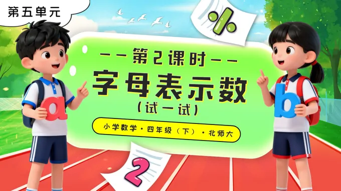 第五單元 第2課時 字母表示數(shù)(試一試)北師大小學(xué)數(shù)學(xué)四年級下冊PPT課件(含教案+分層作業(yè)+學(xué)習(xí)任務(wù)單)