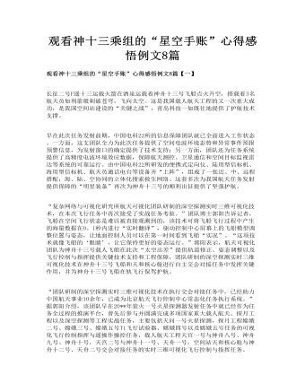 观看神十三乘组的“星空手账”心得感悟例文8篇