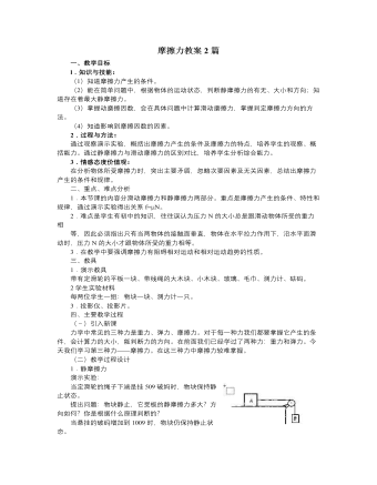 人教版新课标高中物理必修1摩擦力教案2篇