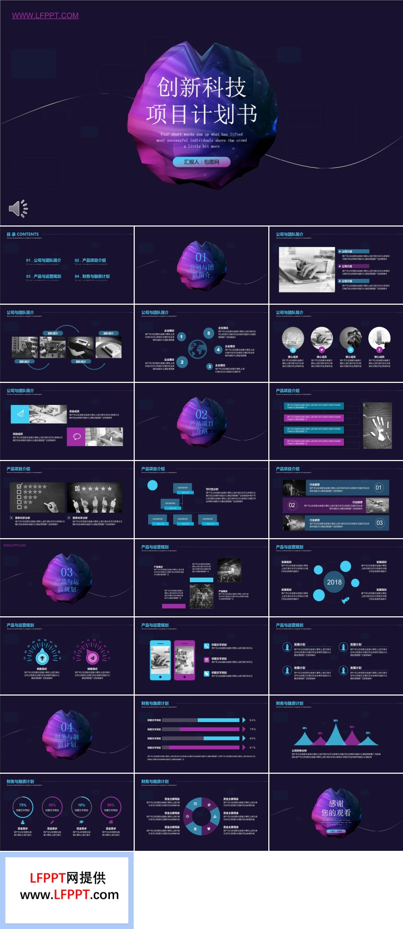 炫彩過度風(fēng)格創(chuàng)新科技計(jì)劃規(guī)劃策劃書PPT模板
