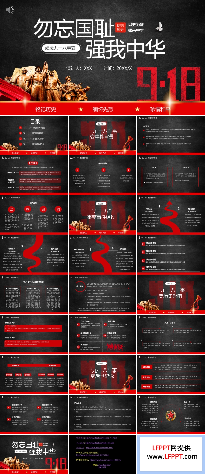 勿忘国耻ppt模板