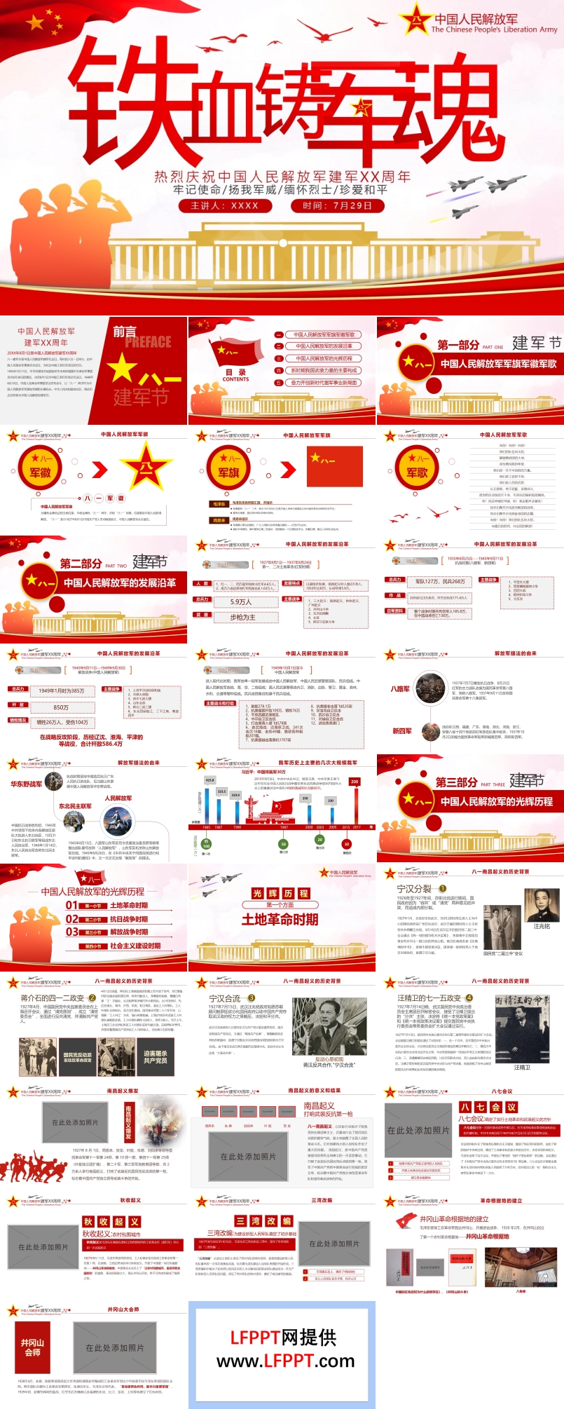 八一建军节铁血铸军魂PPT