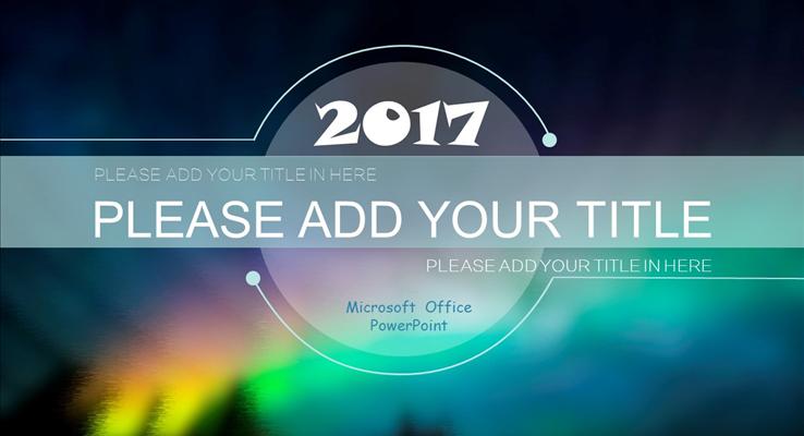 极光炫彩IOS朦胧风格PPT演示汇报报告总结PPT模板