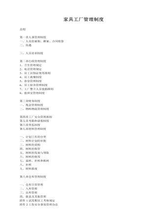 公司管理制度(适用于家具厂)
