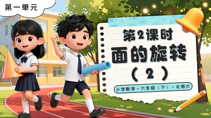 第一單元 第2課時(shí) 面的旋轉(zhuǎn)（2）北師大小學(xué)數(shù)學(xué)六年級(jí)下冊(cè)PPT課件（含教案+分層作業(yè)+學(xué)習(xí)任務(wù)單）