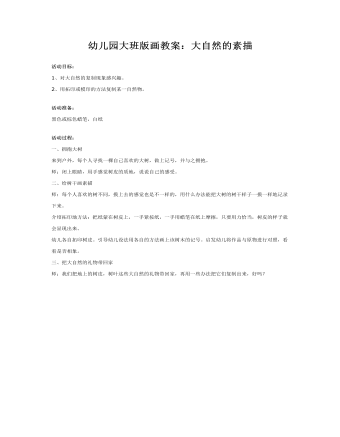 幼儿园大班版画教案:大自然的素描