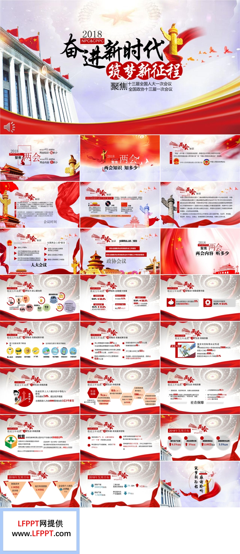 聚焦兩會(huì)關(guān)注民生奮進(jìn)新時(shí)代PPT模板