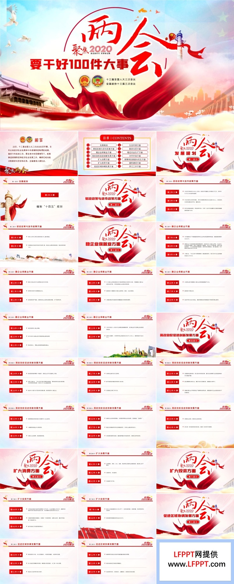 聚焦两会要干好100件大事PPT