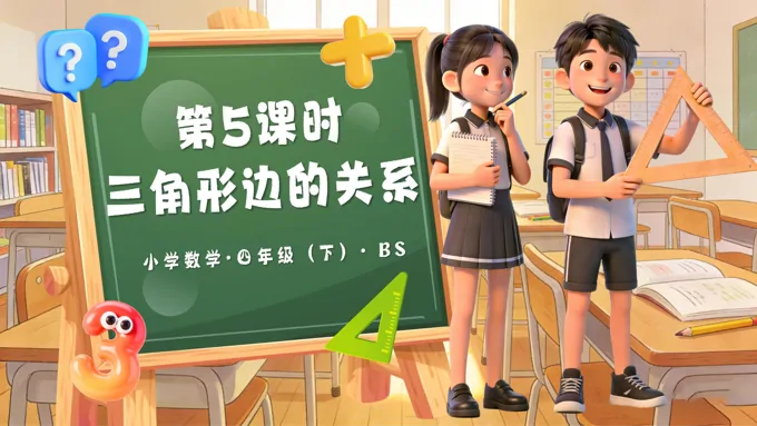 第二单元 第5课时 三角形边的关系(教学课件)四年级数学下册北师大PPT课件(教案+分层作业+学习任务单)-26页-大小17M