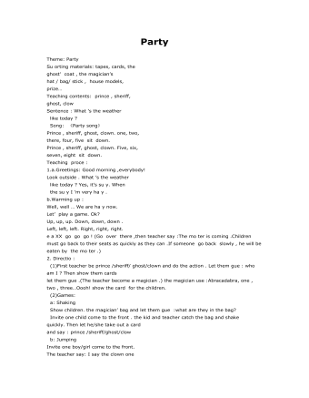 大班英语教案:Party