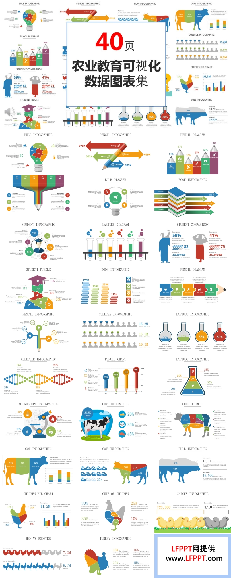40頁農(nóng)業(yè)教育可視化數(shù)據(jù)PPT圖表合集