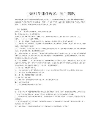 中班科学课件教案:秋叶飘飘
