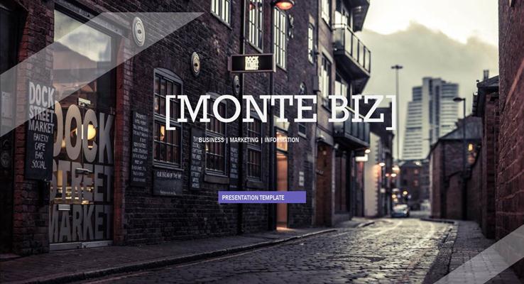 简约黑白欧美都市风格PPT模板